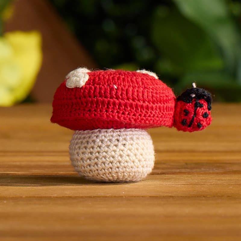 Cracker Barrel Mushroom with Ladybug Tape Measure