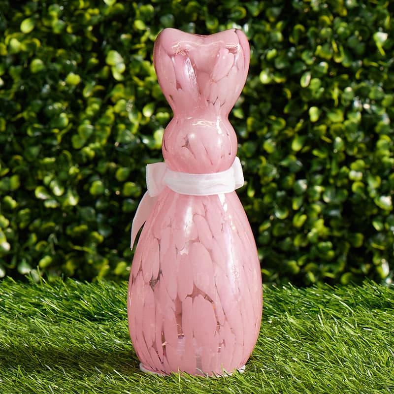 Cracker Barrel Light Up Glass Bunny - Pink