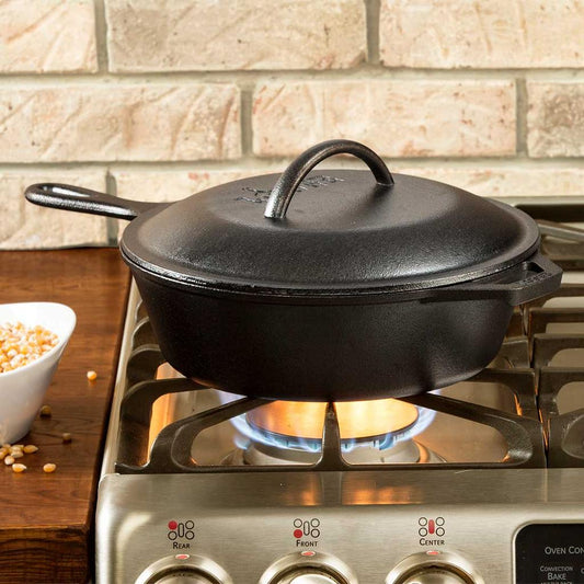 Cracker Barrel Lodge 3.2-Quart Cast Iron Covered Skillet