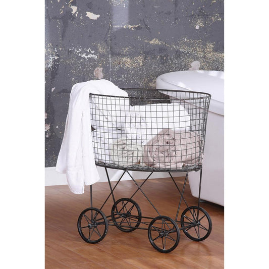 Cracker Barrel Vintage Laundry Baskets with Wheels