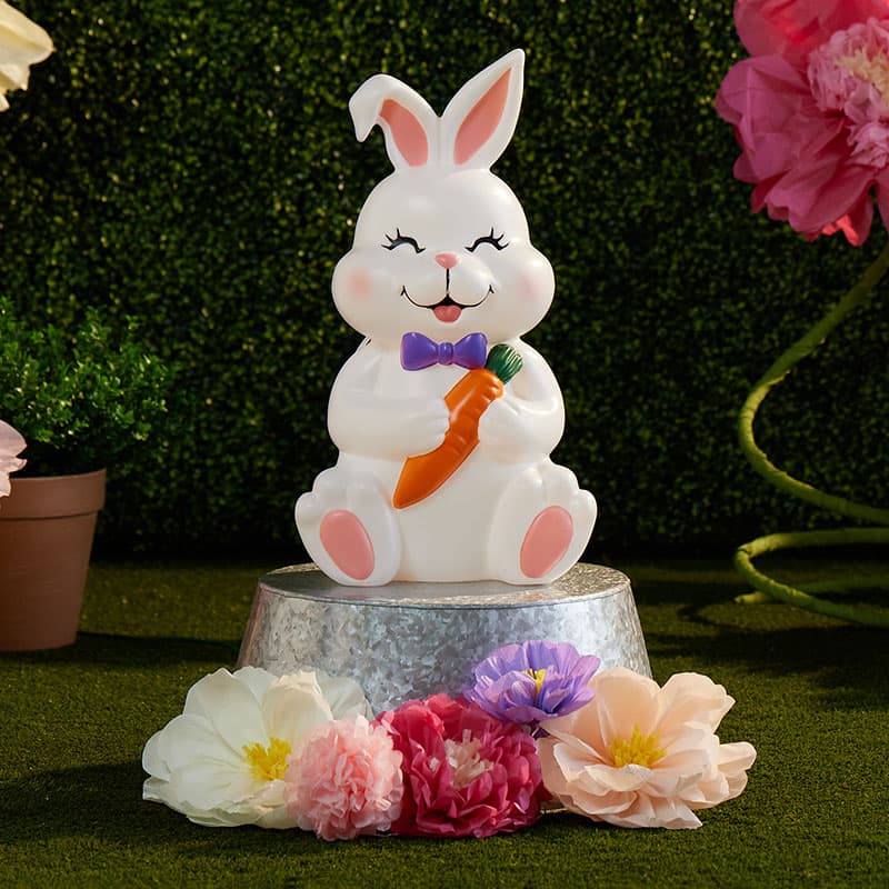 Cracker Barrel Sitting Bunny with Carrot Blow Mold