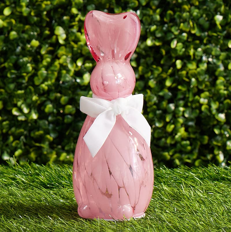 Cracker Barrel Light Up Glass Bunny - Pink