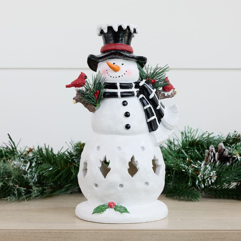 Cracker Barrel LED Snowman With Black Scarf