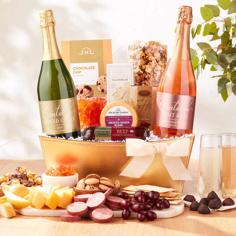 Hickory Farms Cheers to You Sparkling Wine Gift Basket