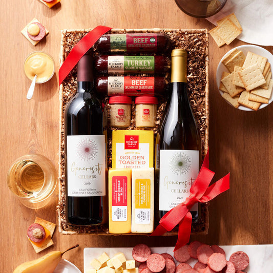 Hickory Farms Hearty Bites & Wine Gift Basket