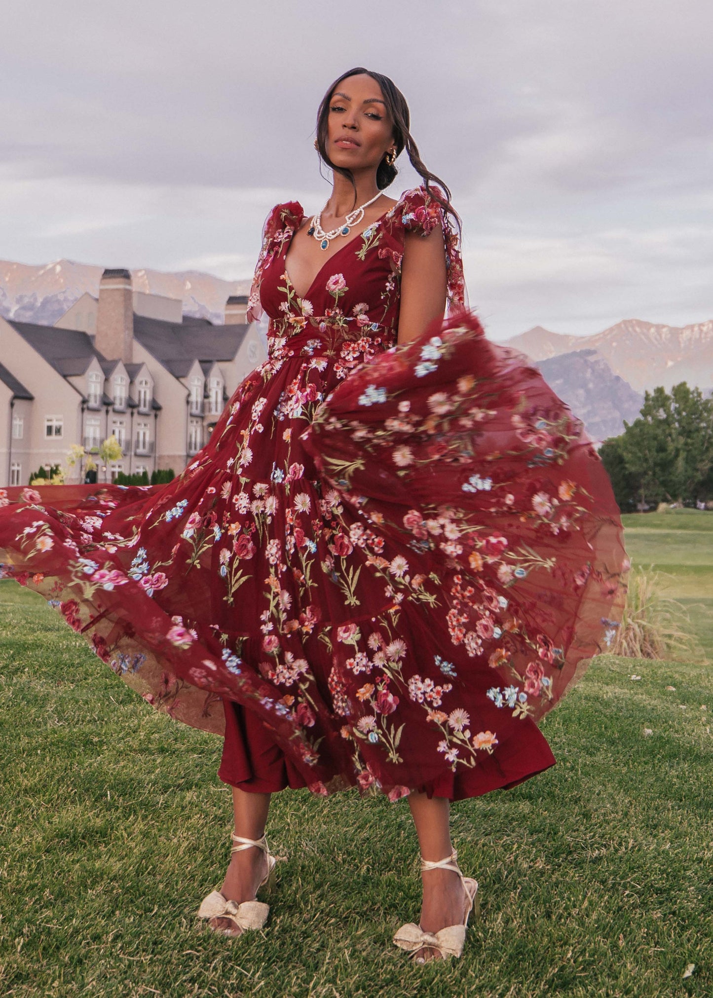 JessaKae Margaret Midi Dress - Red Dahlia