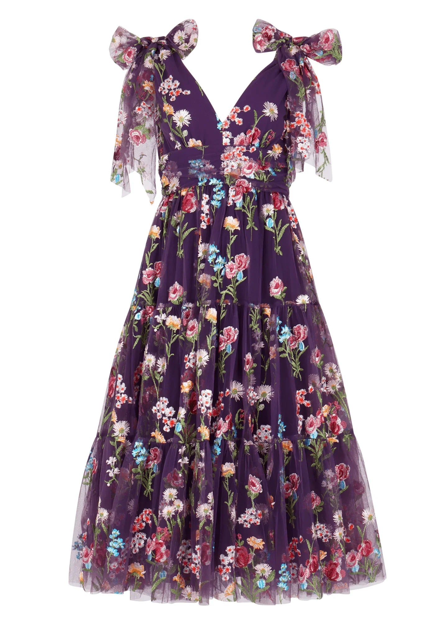 JessaKae Margaret Midi Dress - Purple Floral