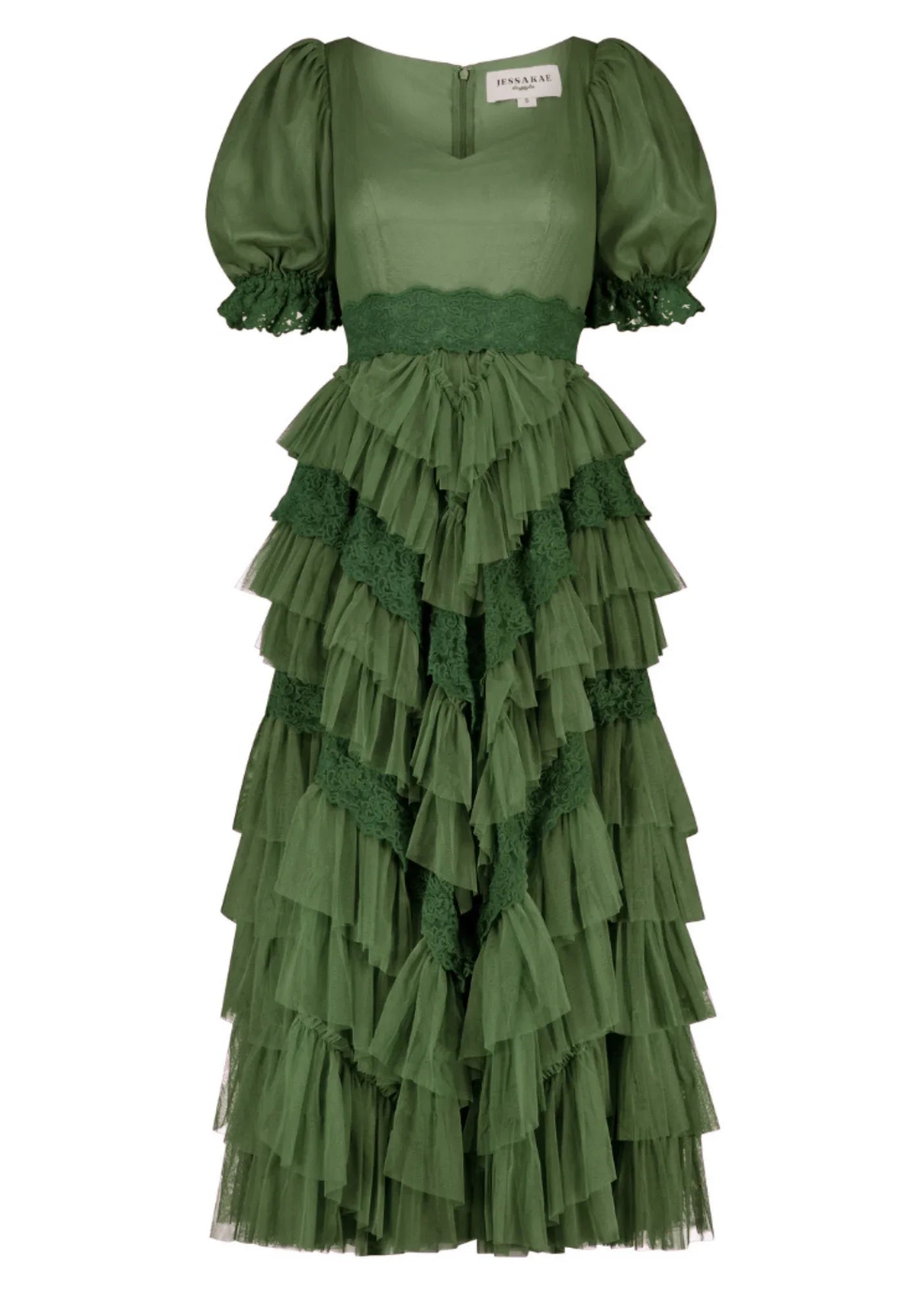 JessaKae Thumbelina Dress - Green Lace