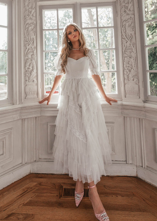 JessaKae Thumbelina Dress - White Lace