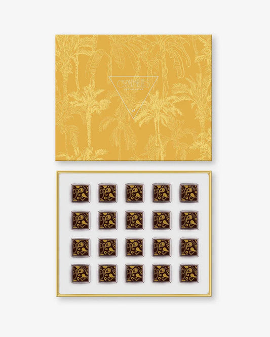 Compartes Chocolate Luxury Whiskey Chocolates Gift Box - Yellow Palms